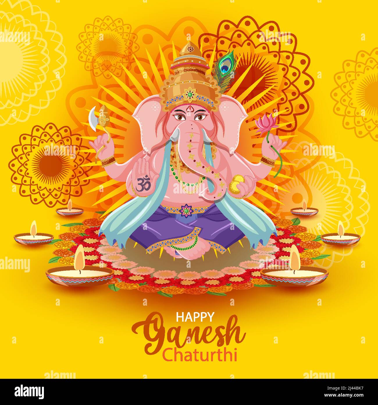 Happy Ganesh Chaturthi Poster illustration Stock Vector Image & Art - Alamy