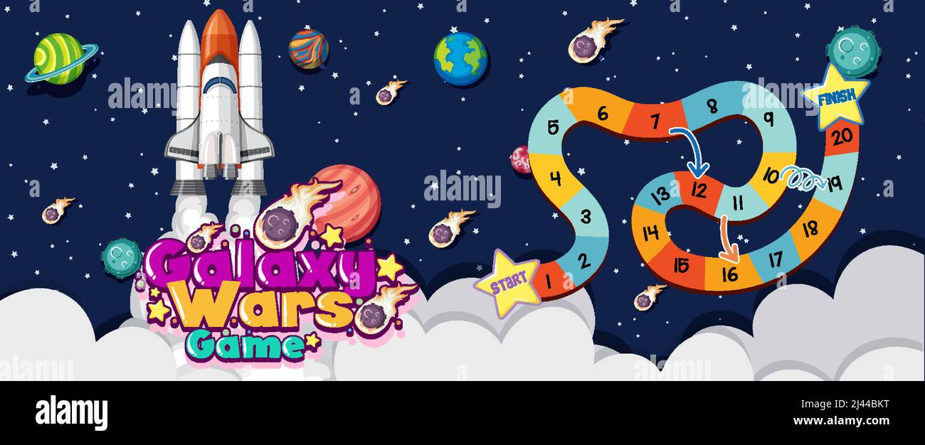 Game template with space theme background illustration Stock Vector ...