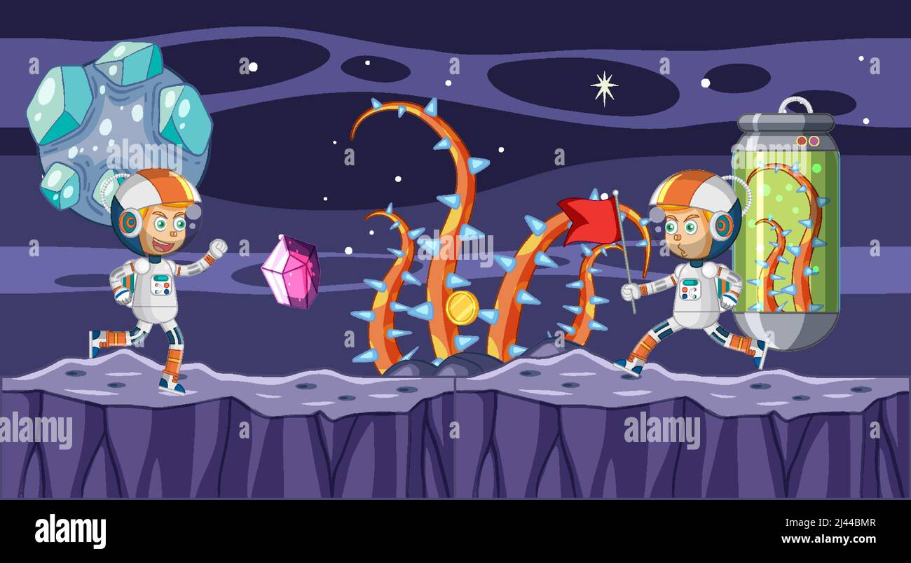 Scene with astronaut in space illustration Stock Vector Image & Art - Alamy