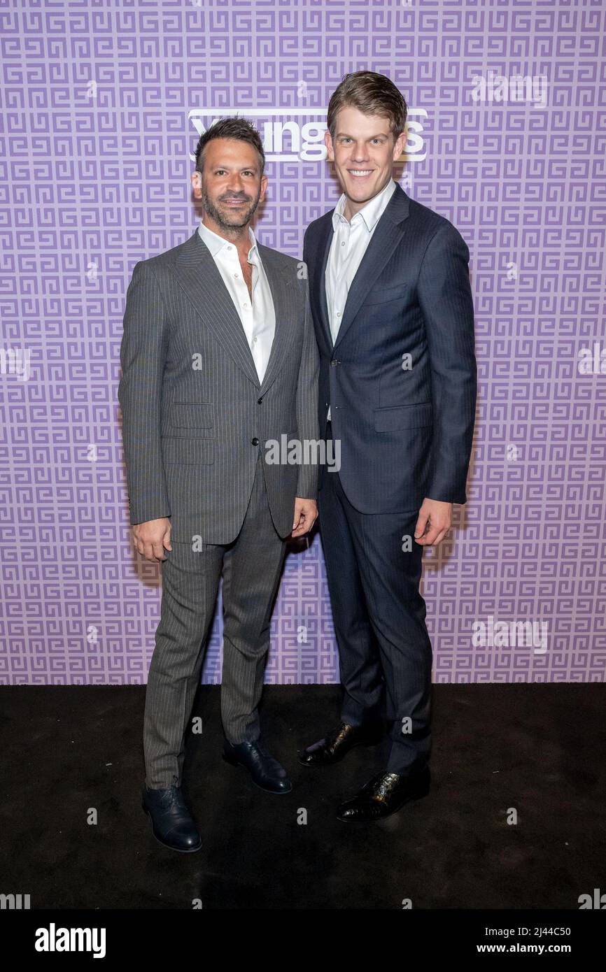 New York, USA. 11th Apr, 2022. LR) Wes Gordon and Paul Arnhold attend