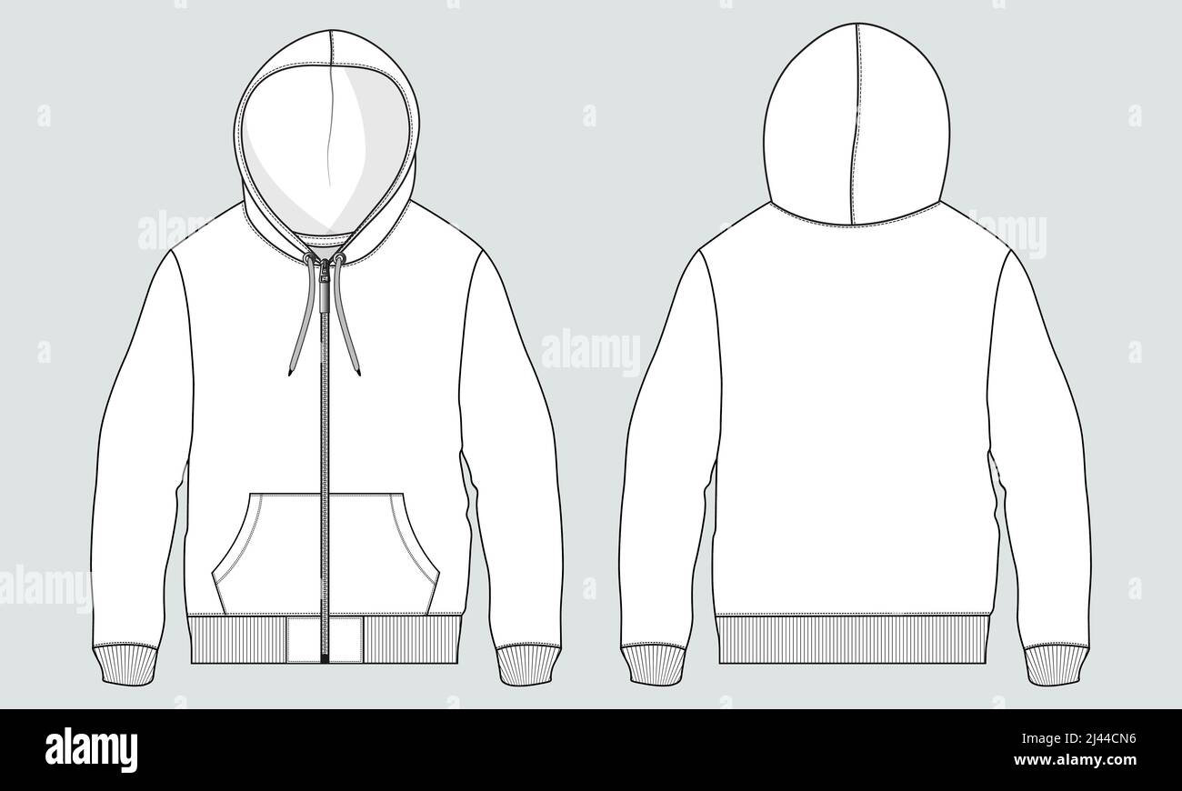 Women Sweatshirt Design Fashion Flat Sketch Template Hoodie Sweat Jacket  Stock Vector by ©Lubava.gl@gmail.com 549590006