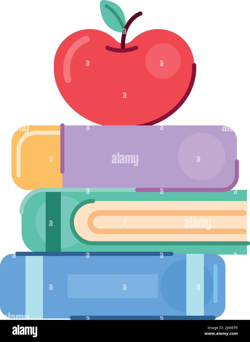 books and apple fruit icon Stock Vector Image & Art - Alamy