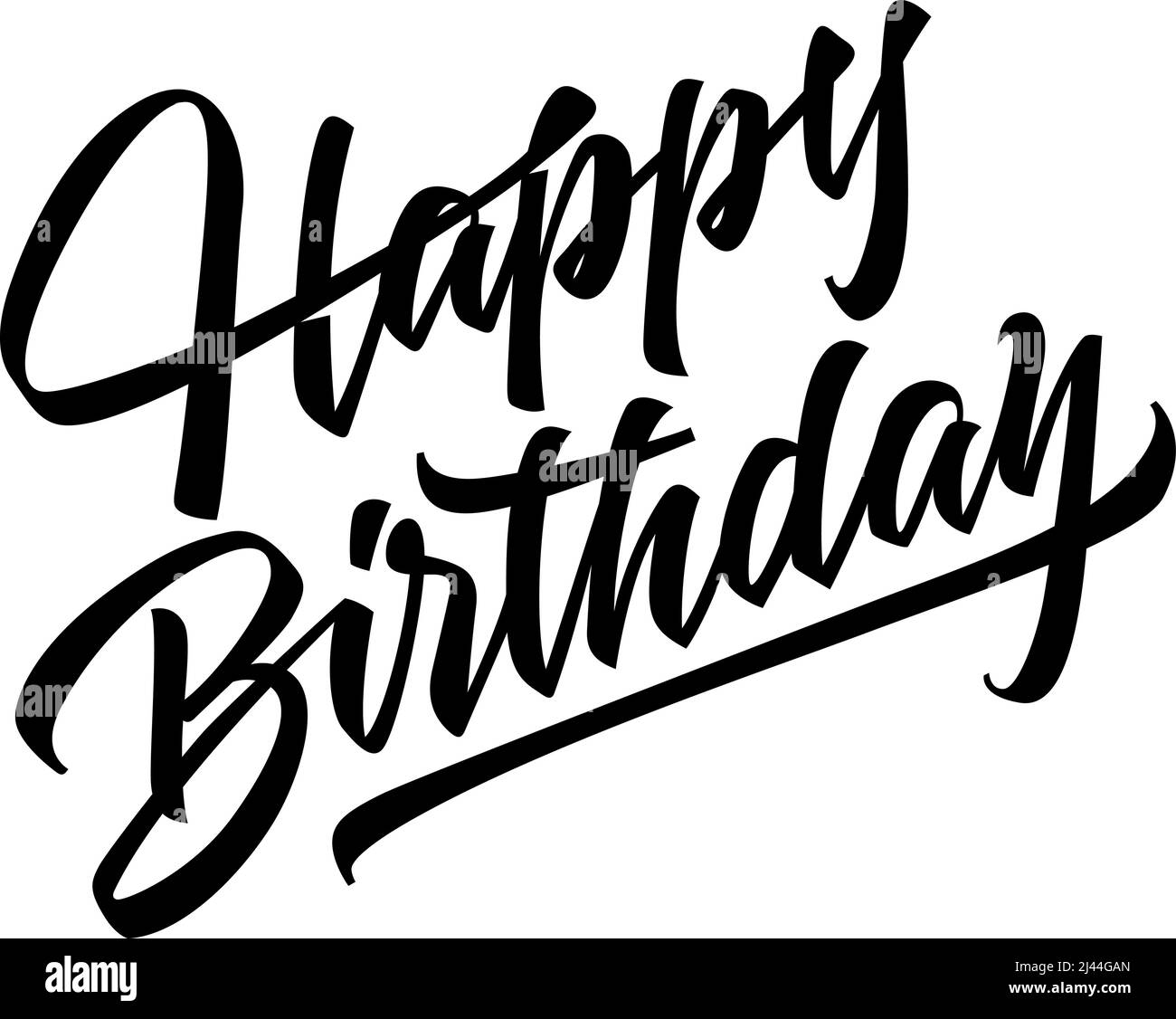 Happy Birthday lettering and design element. Handwritten text, calligraphy.  For greeting cards, posters, leaflets and brochure Stock Vector Image & Art  - Alamy