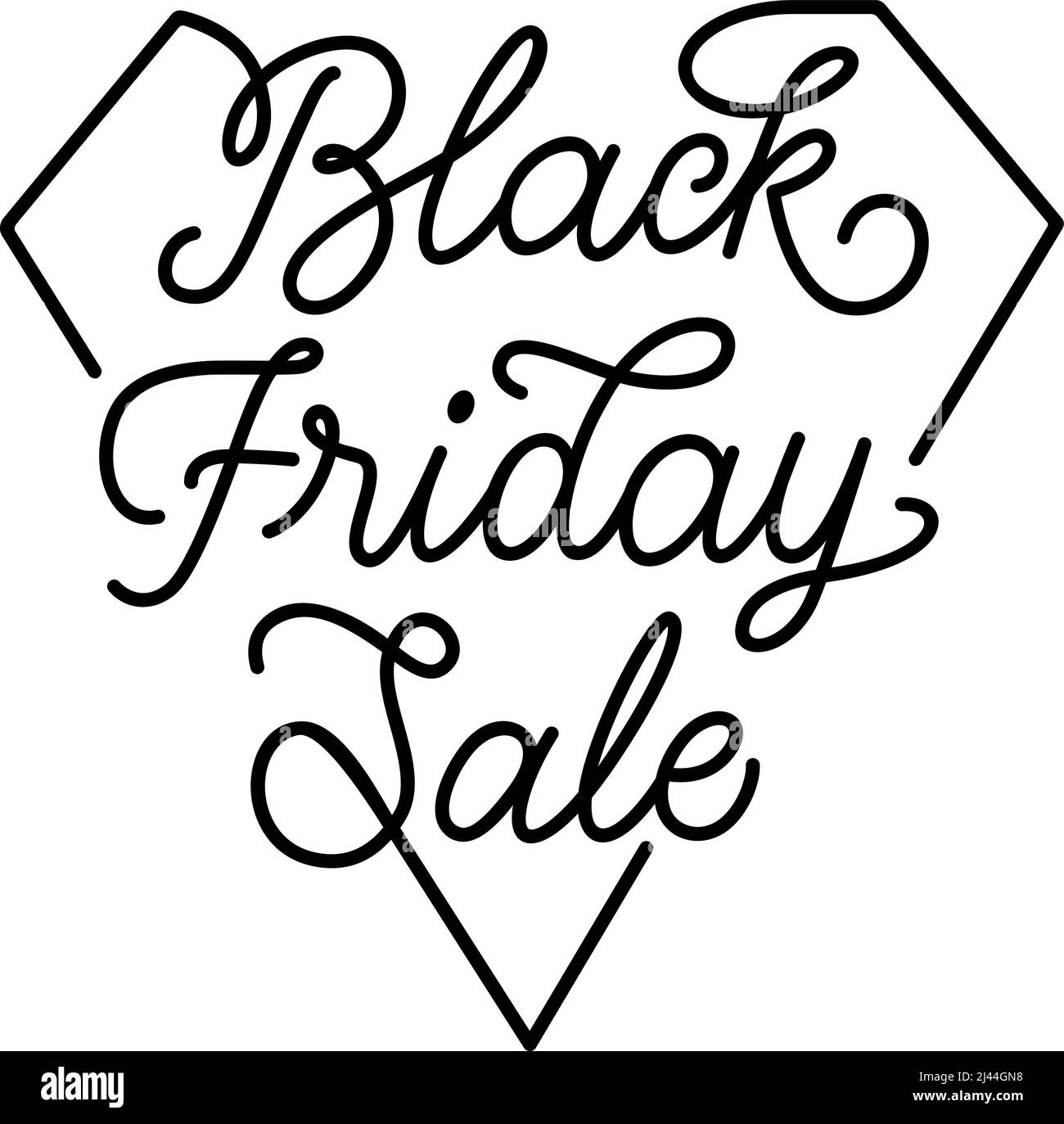 Black Friday Sale lettering. Handwritten text, calligraphy. For posters, banners, leaflets and brochures. Stock Vector