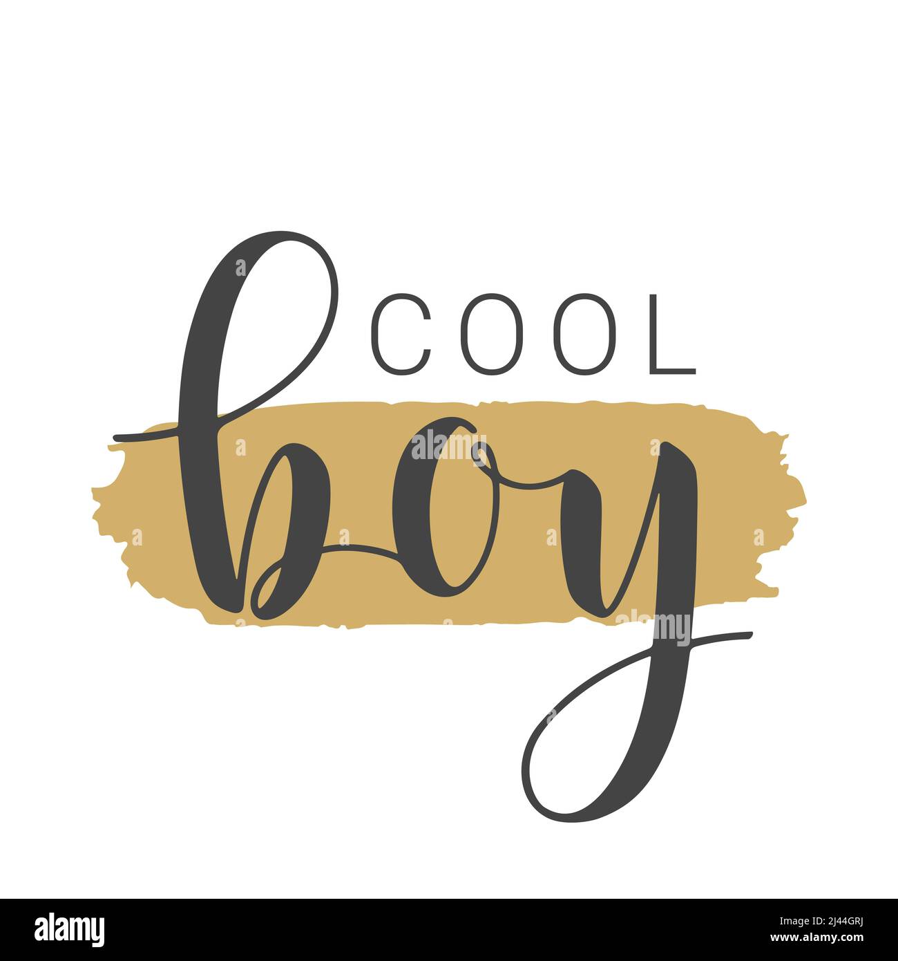 Vector Illustration. Handwritten Lettering of Cool Boy. Template for ...