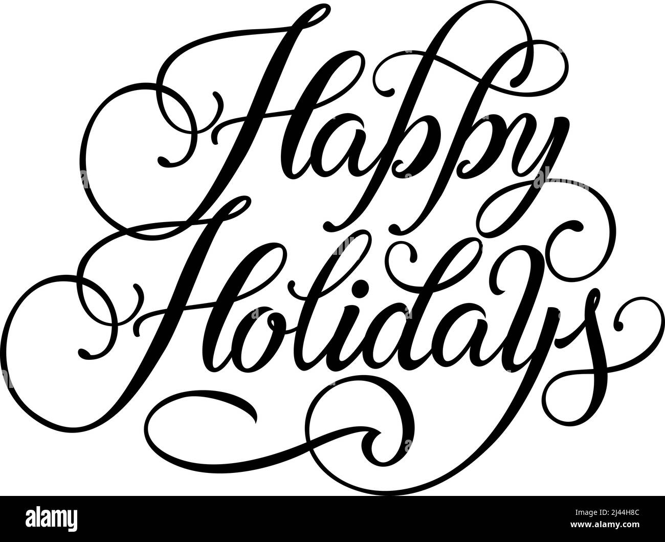 Happy Holidays Lettering Season And Holiday Handwritten Text Calligraphy Can Be Used For 