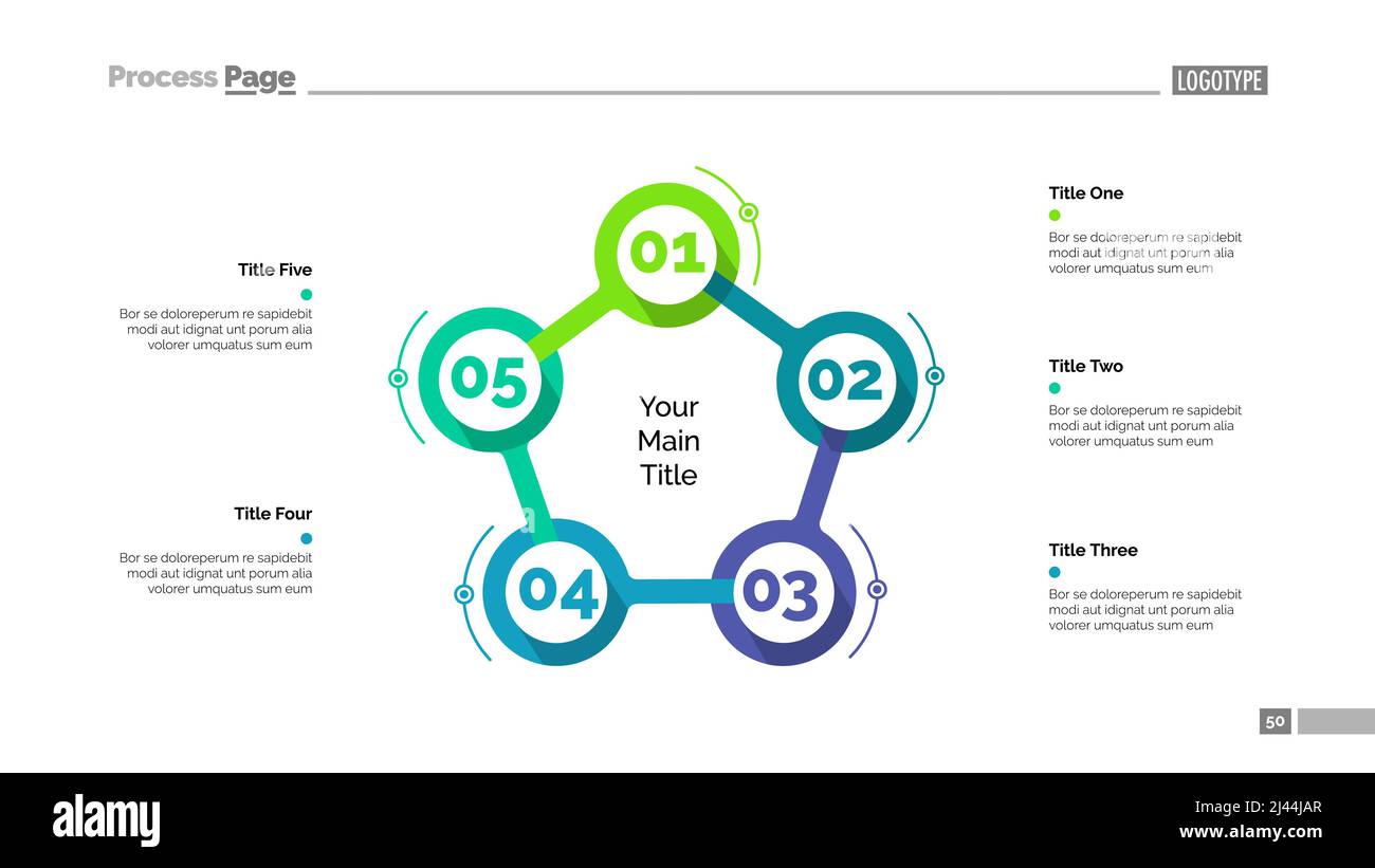 Cycle flowchart with five elements. Step diagram, option chart, layout ...