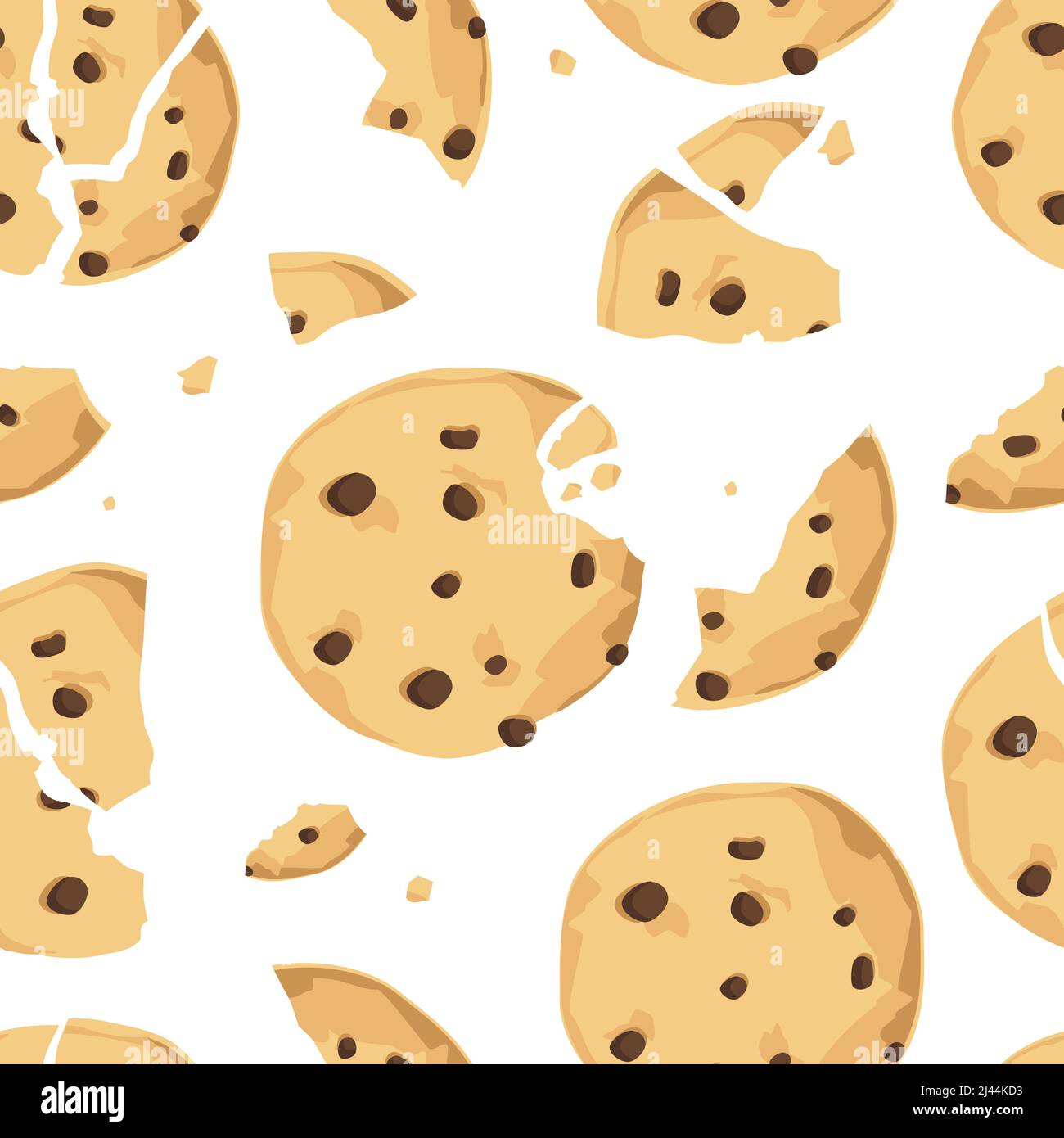 Seamless pattern, background with traditional cookies with chocolate