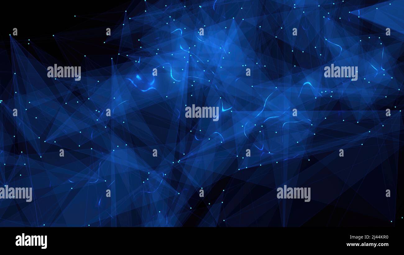 Blue plexus digital and futuristic background Stock Photo