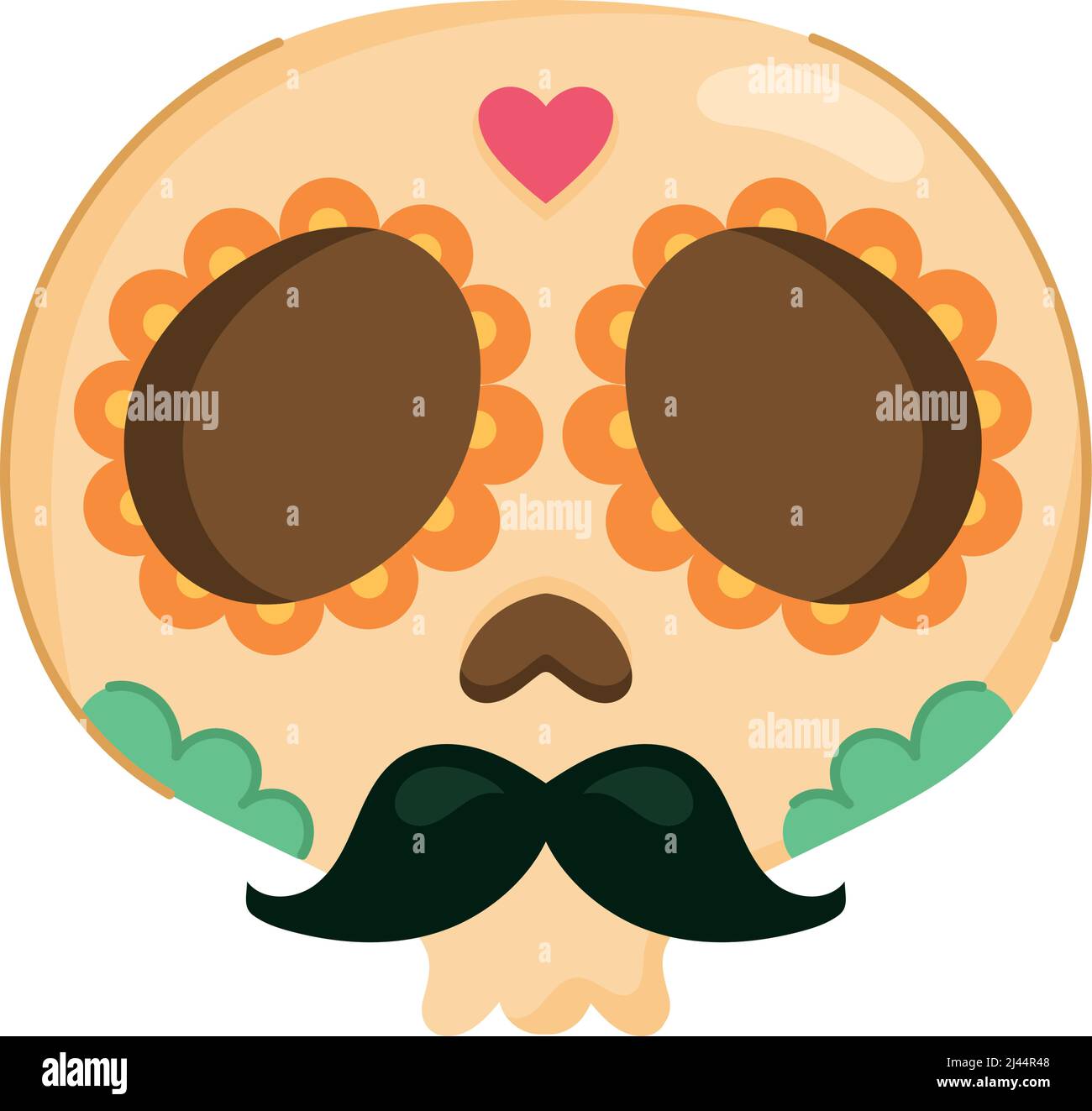 mexican skull with mustache icon Stock Vector Image & Art - Alamy