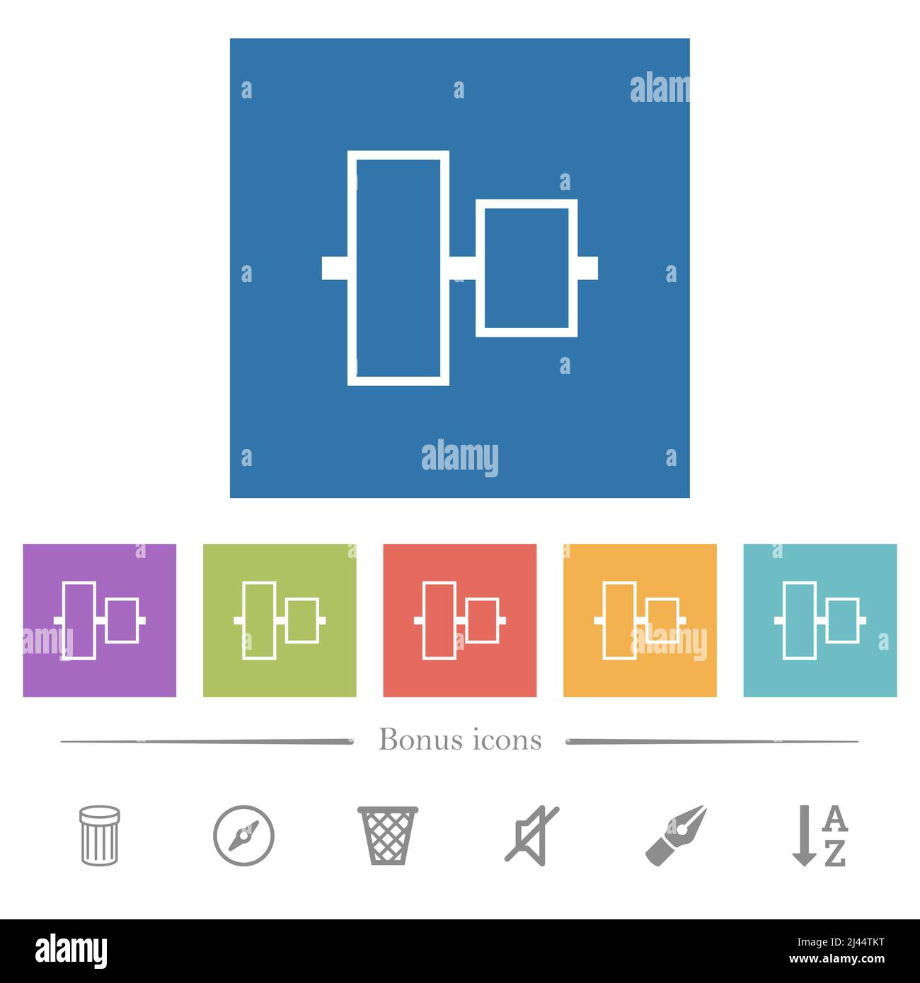 Vertically align to center outline flat white icons in square ...