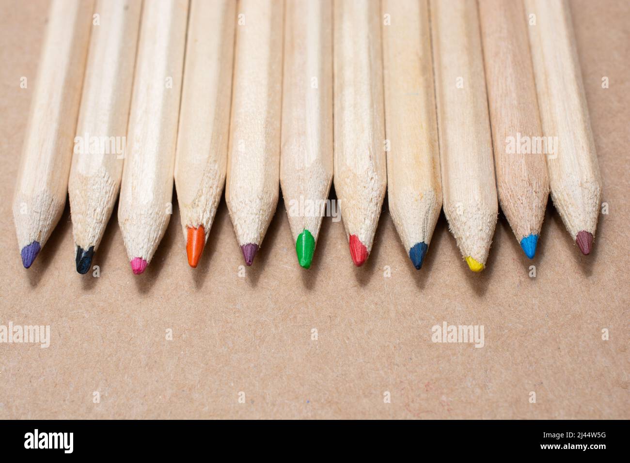 Colored pencilso paper background Stock Photo