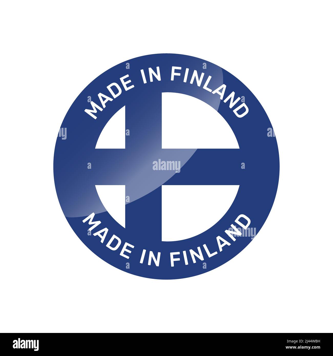 Made in Finland colorful vector badge. Label sticker with Finish flag. Stock Vector