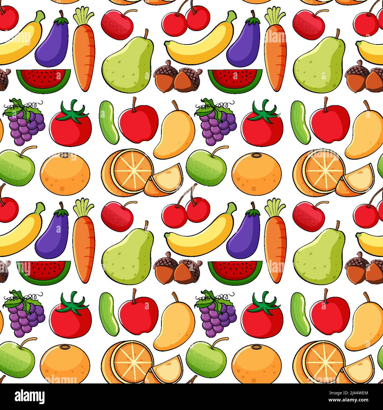 Eggplant Peaches Pattern Wallpaper Stock Illustration 1912259947