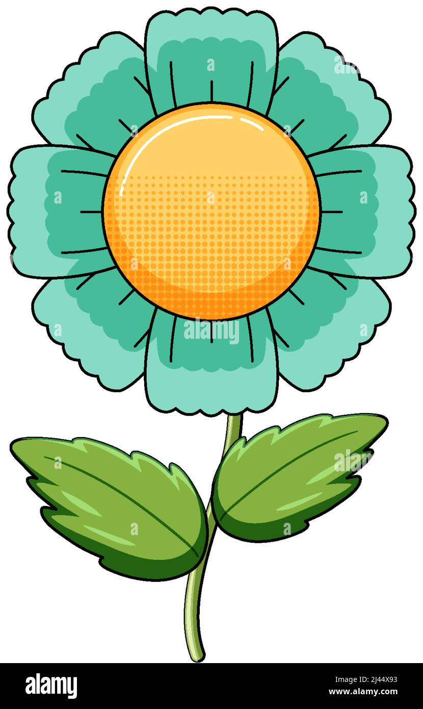 Green flower with leaves illustration Stock Vector Image & Art - Alamy
