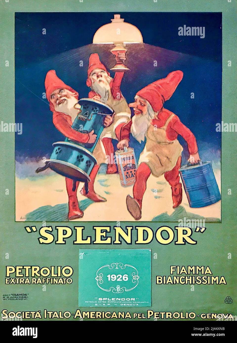 Leopoldo Metlicovitz - Splendor Petrolio Extra Raffinato poster Stock Photo