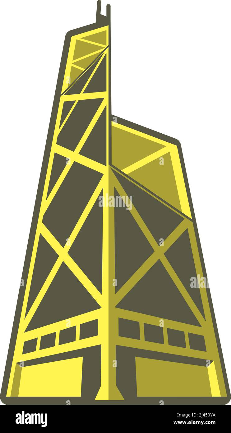 Bank of China Tower. famous Landmark of the world series Stock Vector