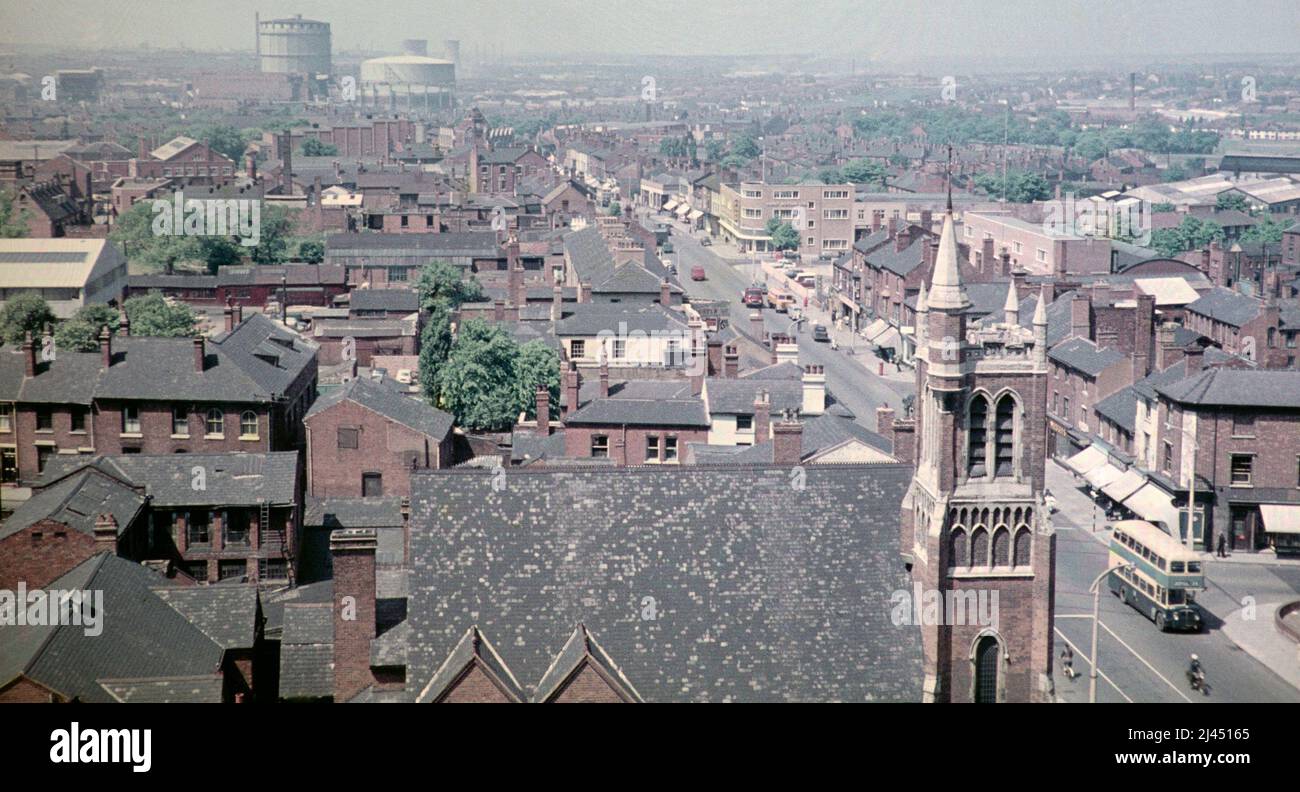 View to Saltley gas works, High Street, West Bromwich, Sandwell, West Midlands, England, UK c 1960 Stock Photo
