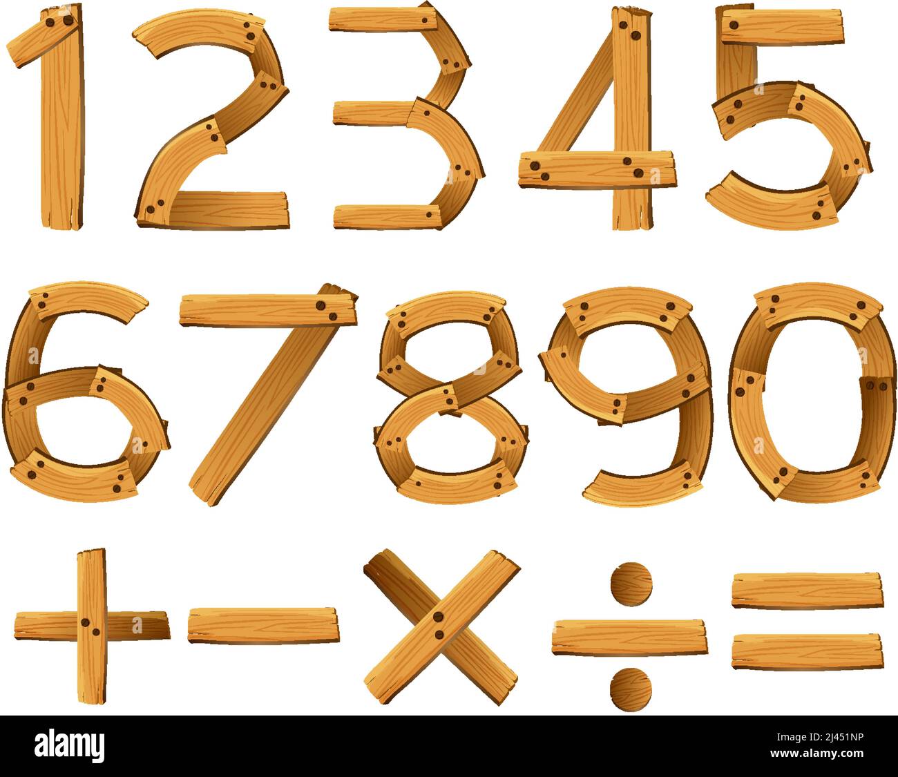 Number 0 to 9 with math symbols illustration Stock Vector Image & Art ...