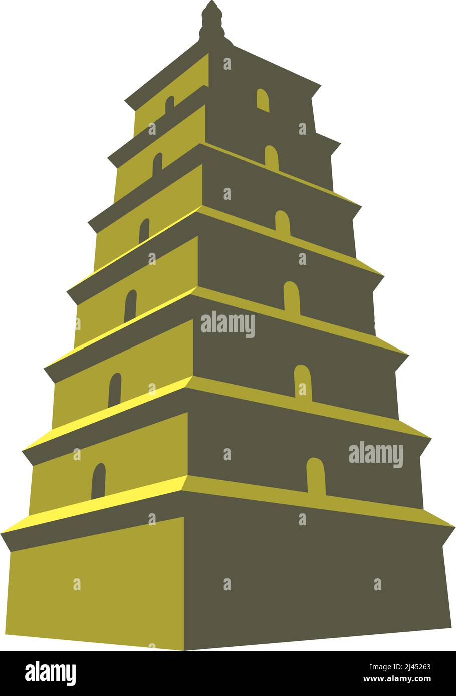 Dayanta Tower famous landmark of china, vector illustration Stock Vector