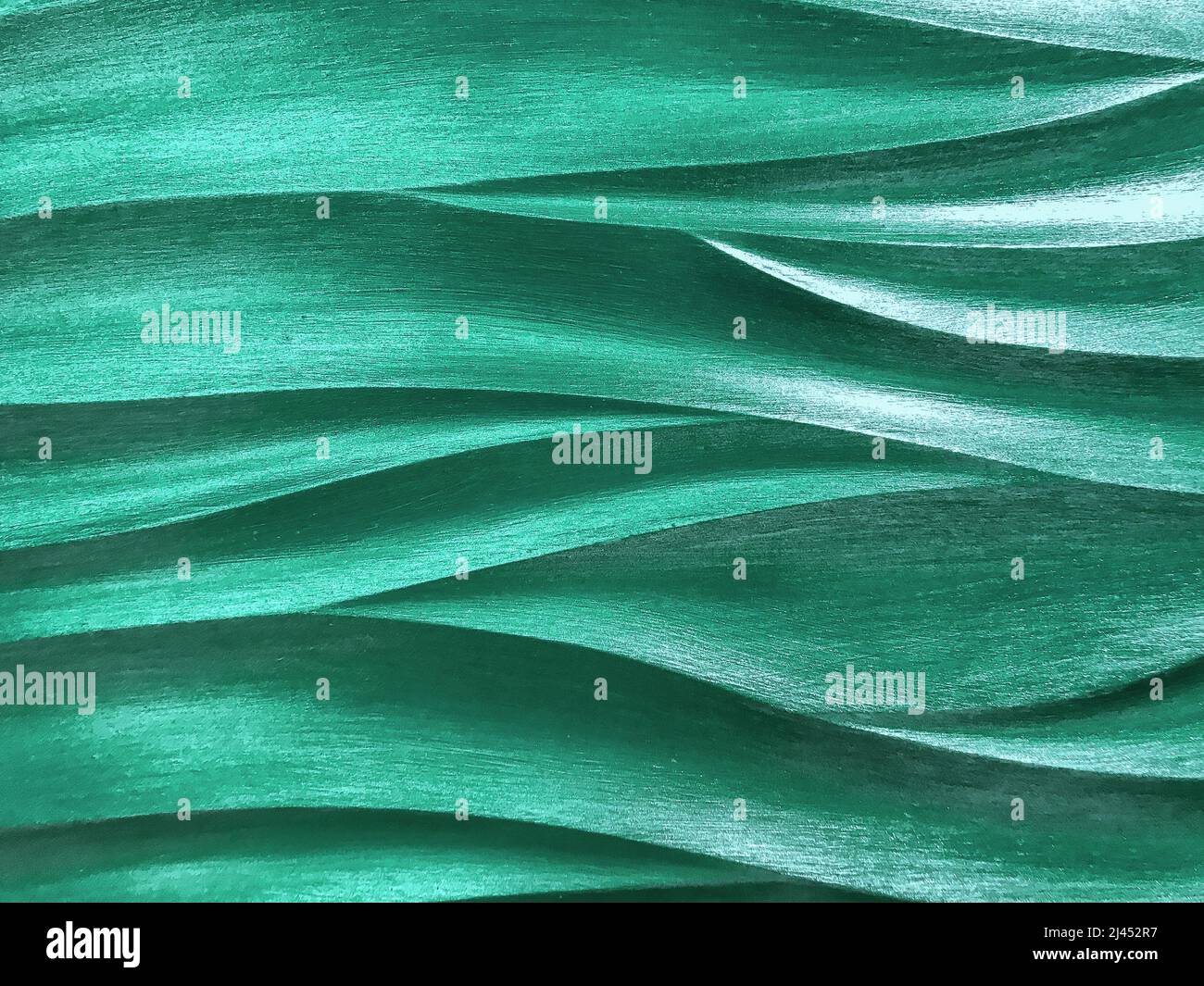 Emerald 3D interior decorative wall panel with wavy pattern. Texture of