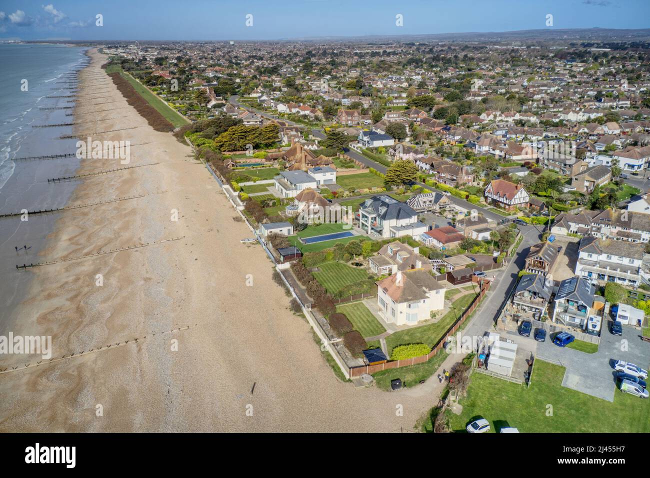 East Preston village Seafront and beach in West Sussex on the south