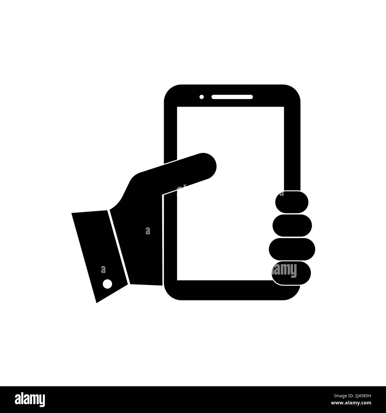 hand hold the smartphone vector illustration Stock Vector