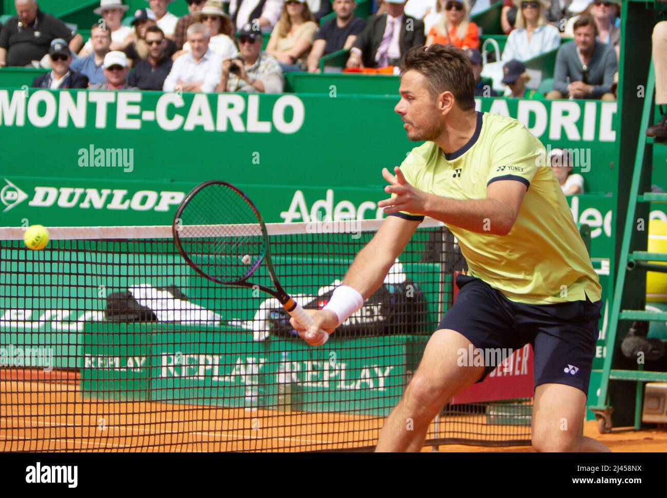Stanislas Wawrinka of Switzerland during the Rolex Monte-Carlo Masters 2022,  ATP Masters 1000 tennis tournament on April 11, 2022 at Monte-Carlo Country  Club in Roquebrune-Cap-Martin, France - Photo Laurent Lairys / DPPI