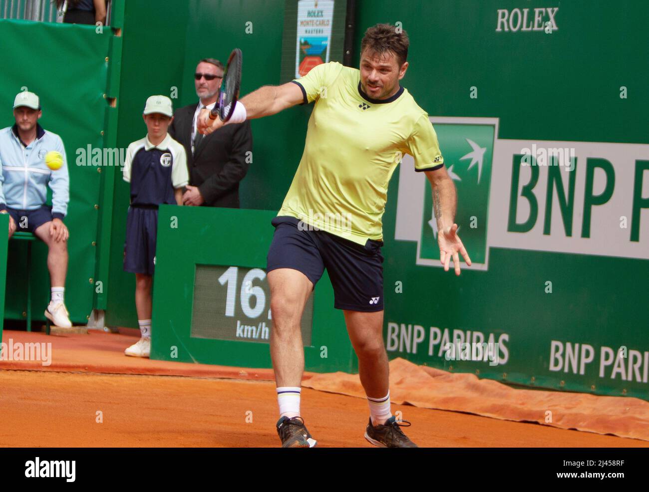 Stanislas Wawrinka of Switzerland during the Rolex Monte-Carlo Masters 2022, ATP Masters 1000 tennis tournament on April 11, 2022 at Monte-Carlo Country Club in Roquebrune-Cap-Martin, France