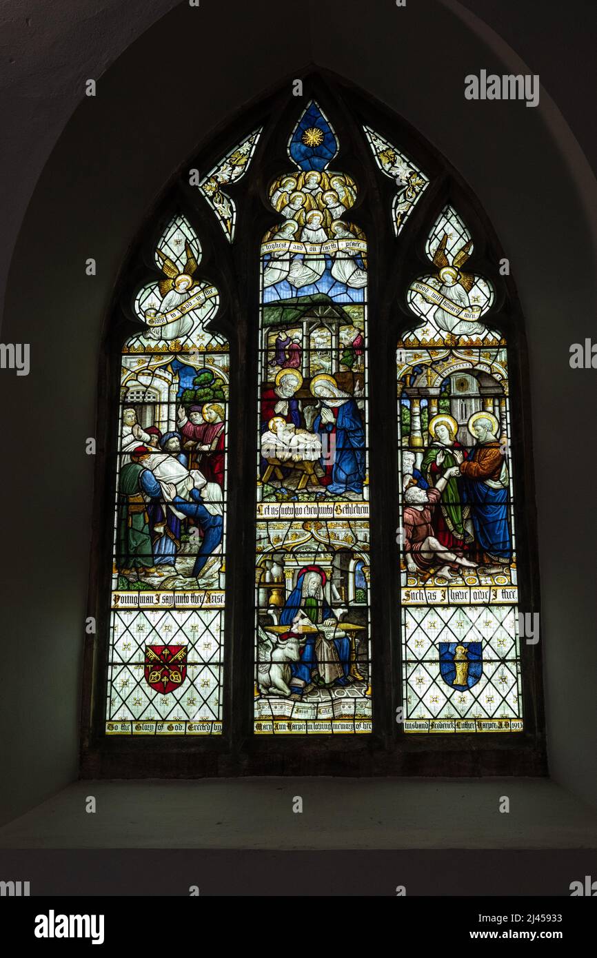 Stained glass window 1913 by Burlison & Grylls in the Anglo Saxon