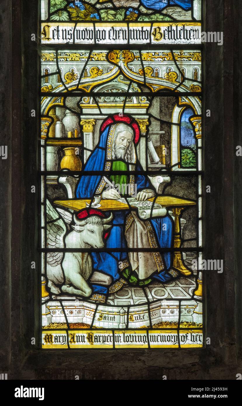 Stained glass window 1913 by Burlison & Grylls in the Anglo Saxon