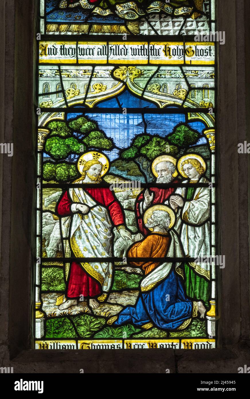 Stained glass window 1913 by Burlison & Grylls in the Anglo Saxon