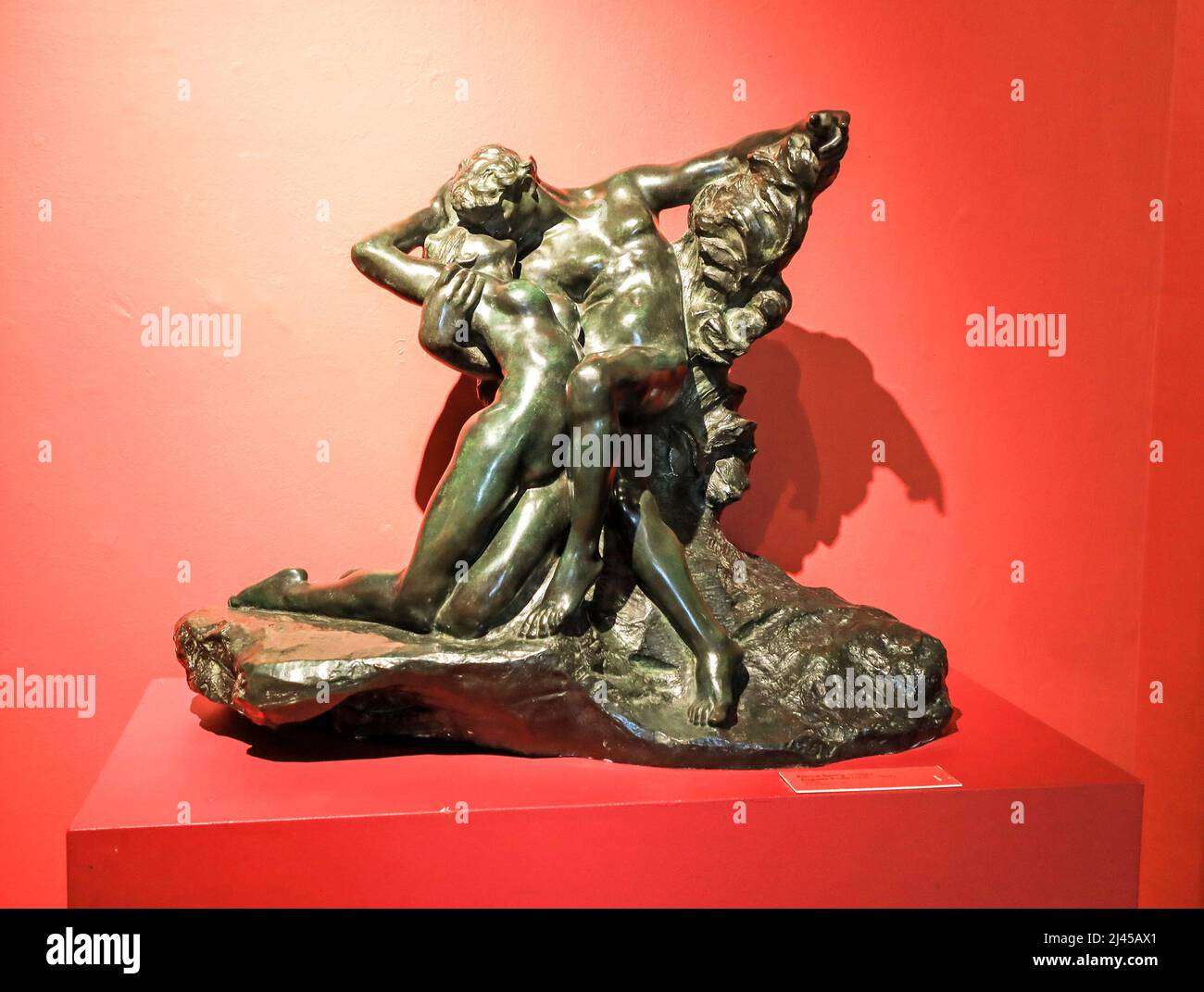 'Eternal Spring' bronze sculpture by sculptor Auguste Rodin on display at the Potteries Museum and Art Gallery, Stoke-on-Trent, Staffs, England, UK Stock Photo