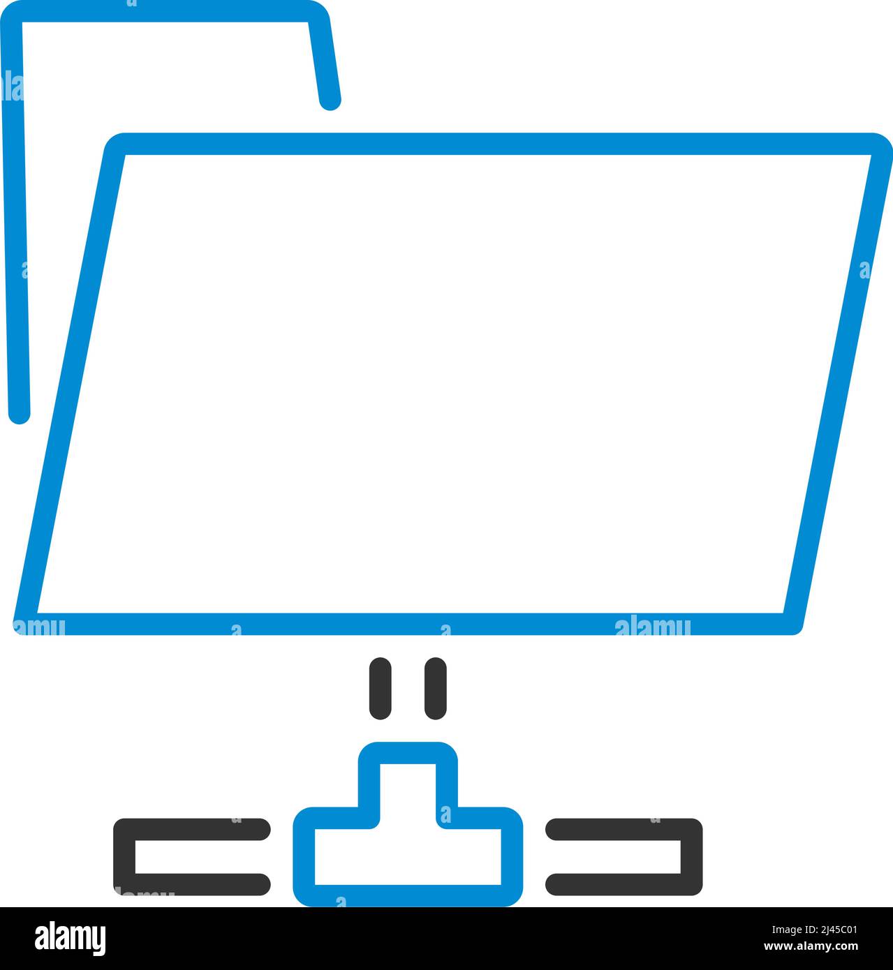 Shared Folder Icon. Editable Bold Outline With Color Fill Design. Vector Illustration. Stock Vector