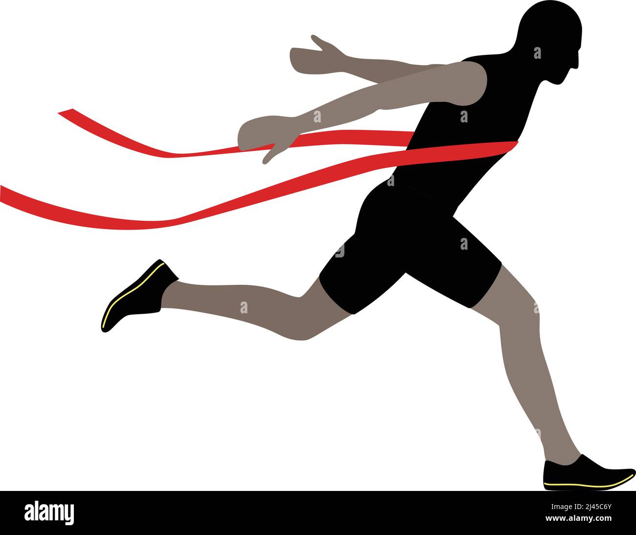 Olympic sprinter crossing finish line Stock Vector Images Alamy