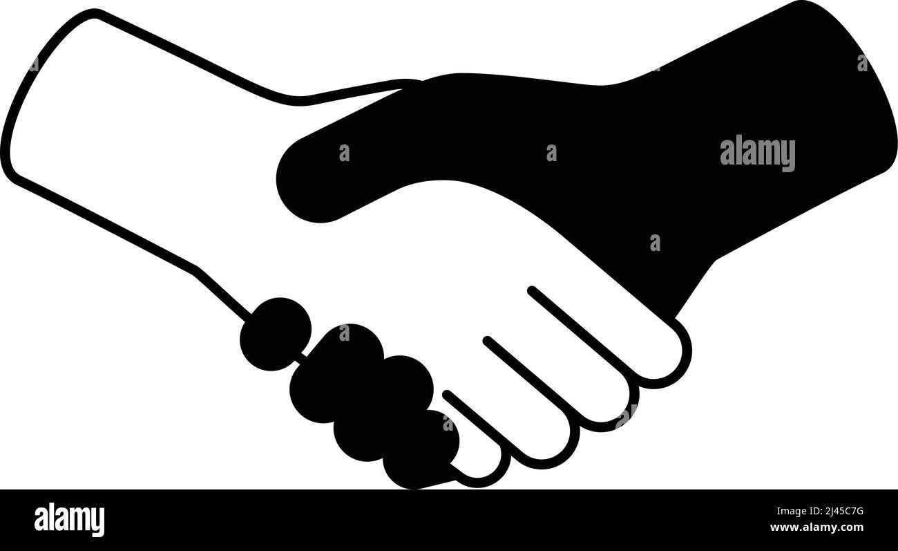 Shaking hands, white background, vector illustration Stock Vector