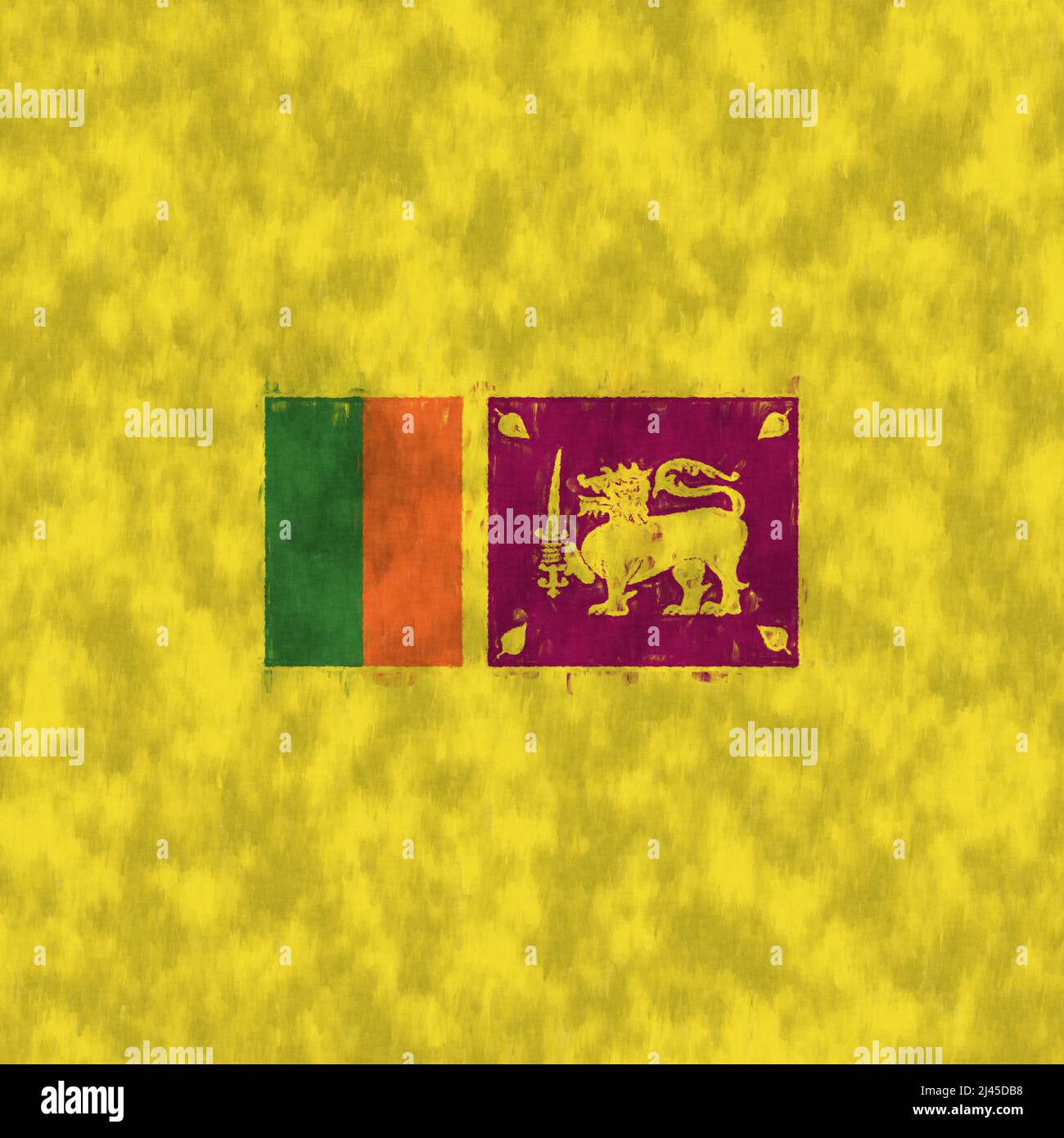 Sri Lanka oil painting. Sri Lanka emblem drawing canvas. A painted