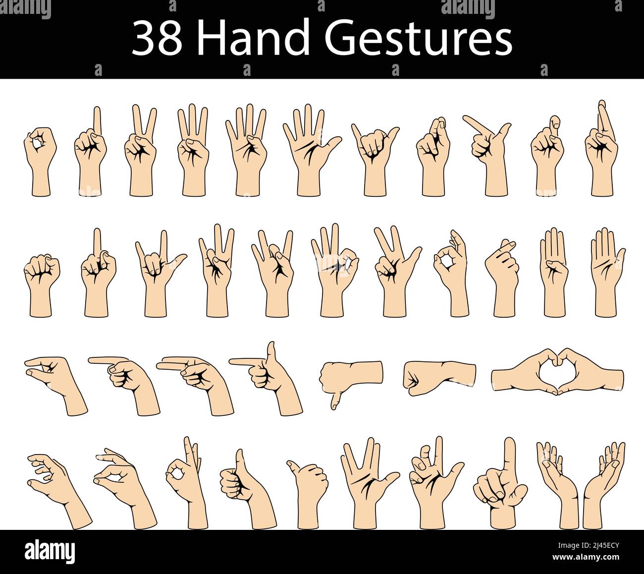 hand gesture icon set, vector illustration Stock Vector Image & Art - Alamy