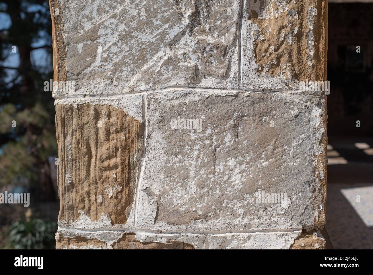 Stone masonry wall texture backgound. Stock Photo