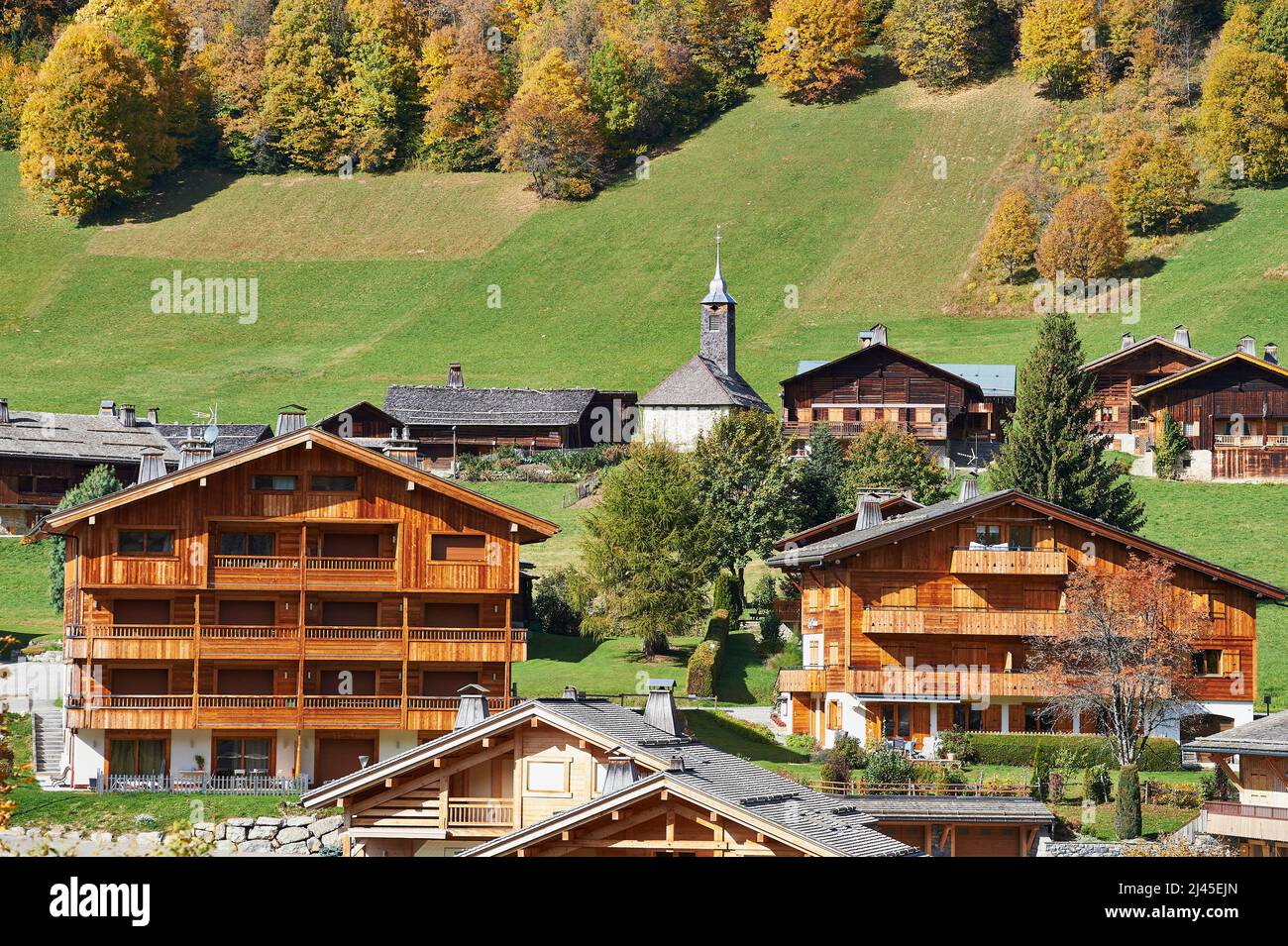 Le Grand-Bornand (French Alps, central-eastern France): the old village of Le Chinaillon Stock Photo