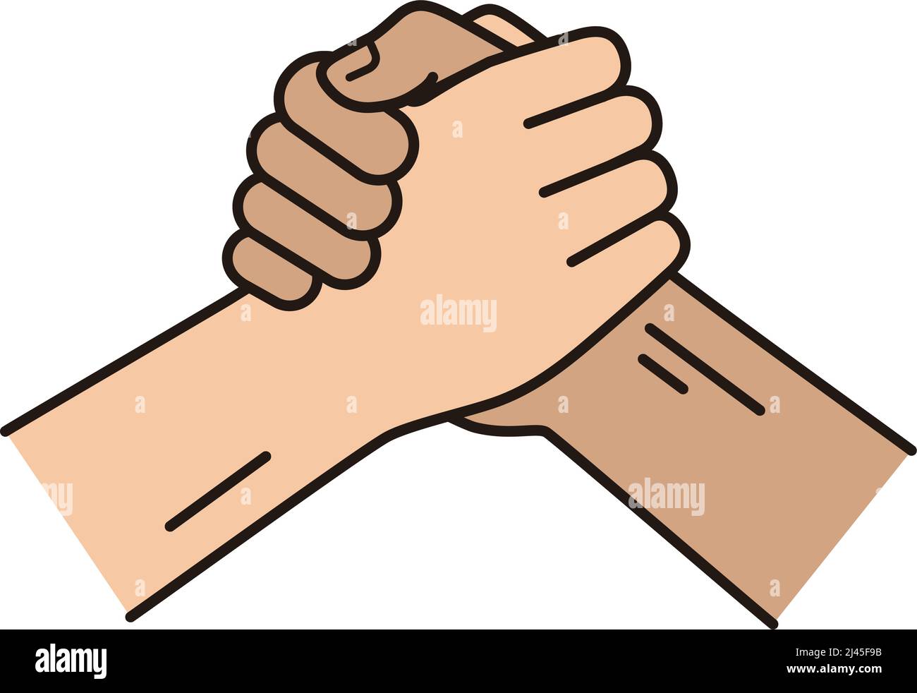 Arm wrestle hands challenge, vector illustration Stock Vector
