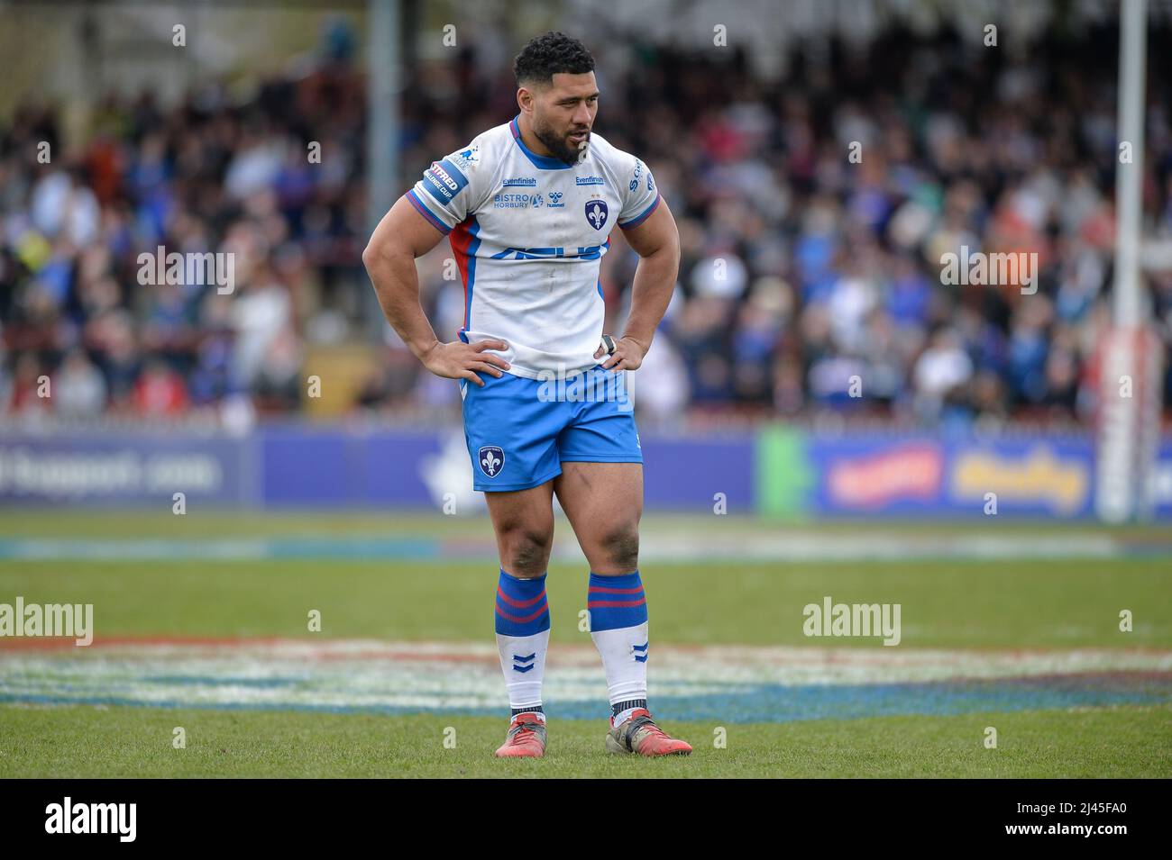 Wakefield, England - 10th April 2022 - Wakefield Trinity's Kelepi Tanginoa. Rugby League Betfred Super Challenge Cup Quarter Finals Wakefield Trinity vs Wigan Warriors at Be Well Support Stadium, Wakefield, UK  Dean Williams Stock Photo