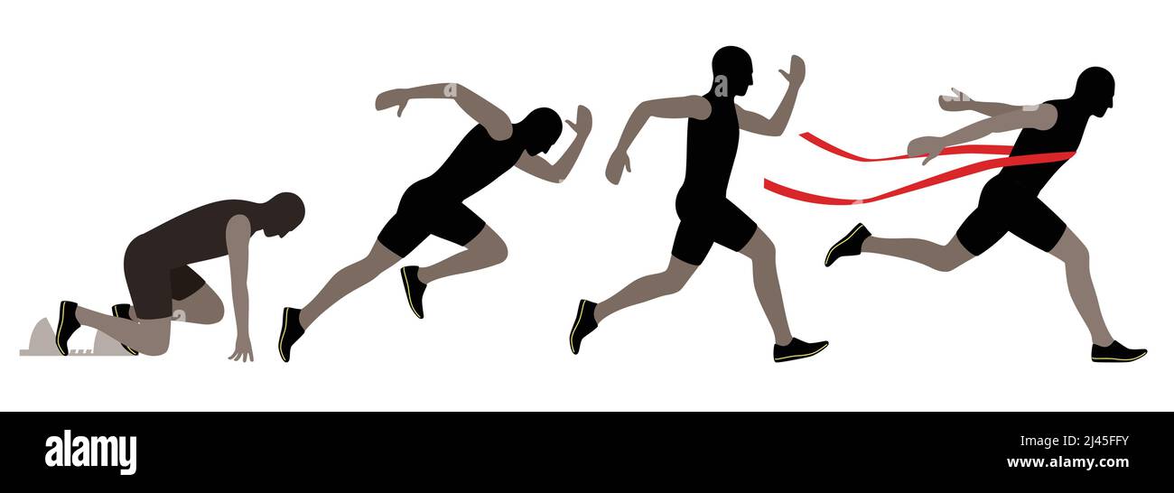 Vector illustration of running; motion exposure shot, Stock Vector