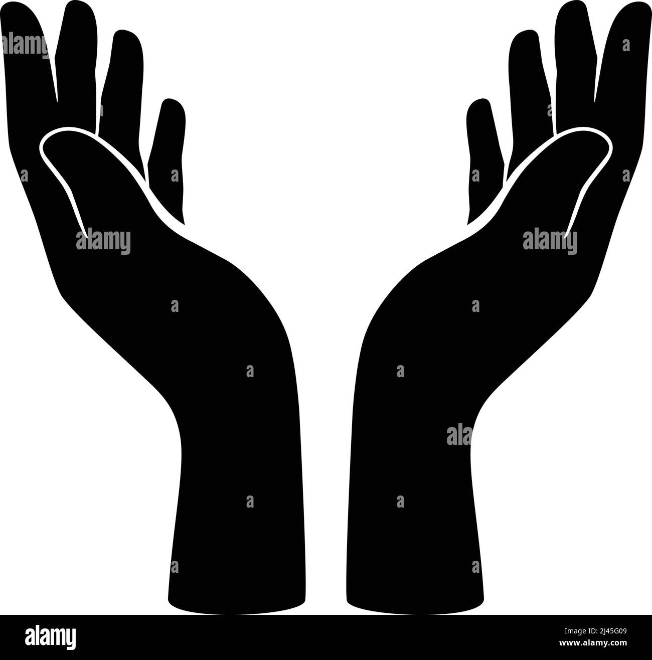 Two hands holding something. vector illustration Stock Vector