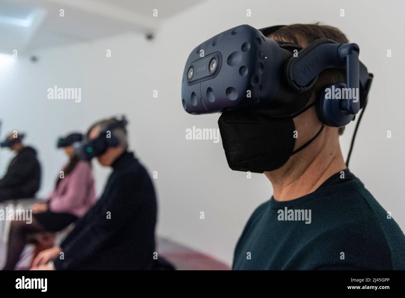 london-uk-12-april-2022-visitors-experience-alienarium-vr-a-virtual