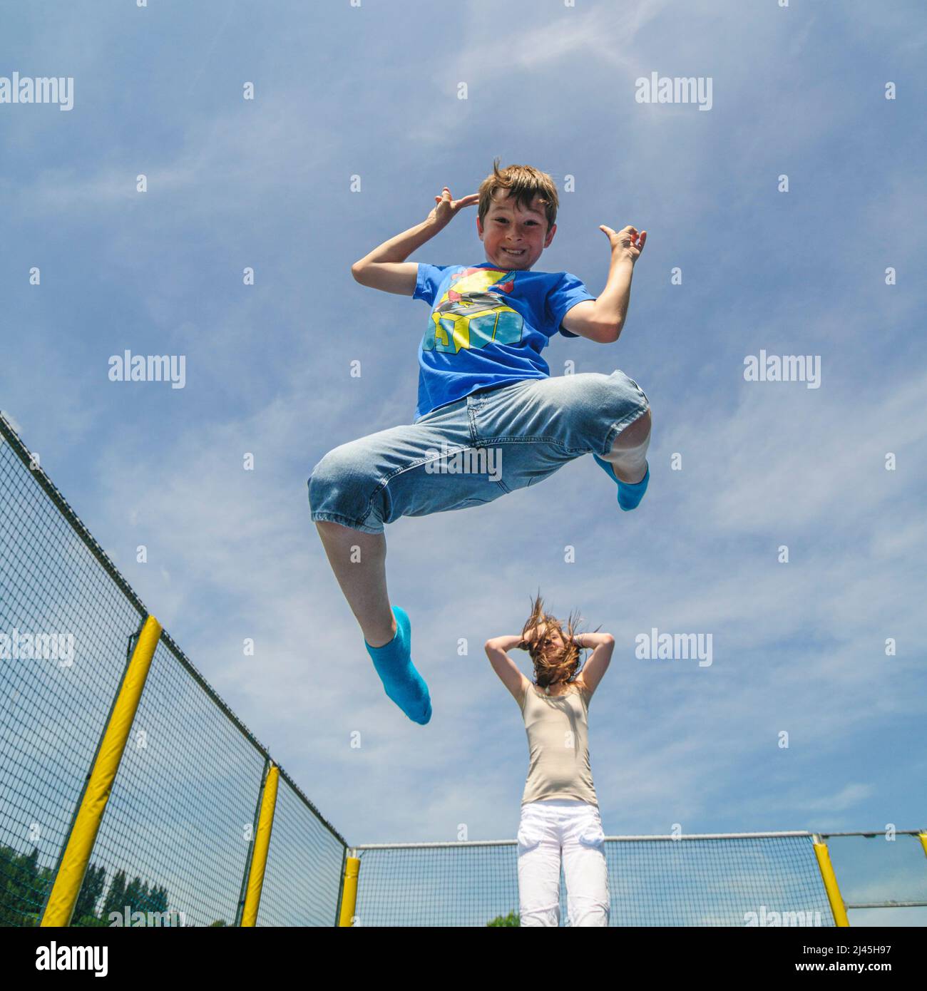 Fun on the trampoline trains agility, coordination skills, balnace
