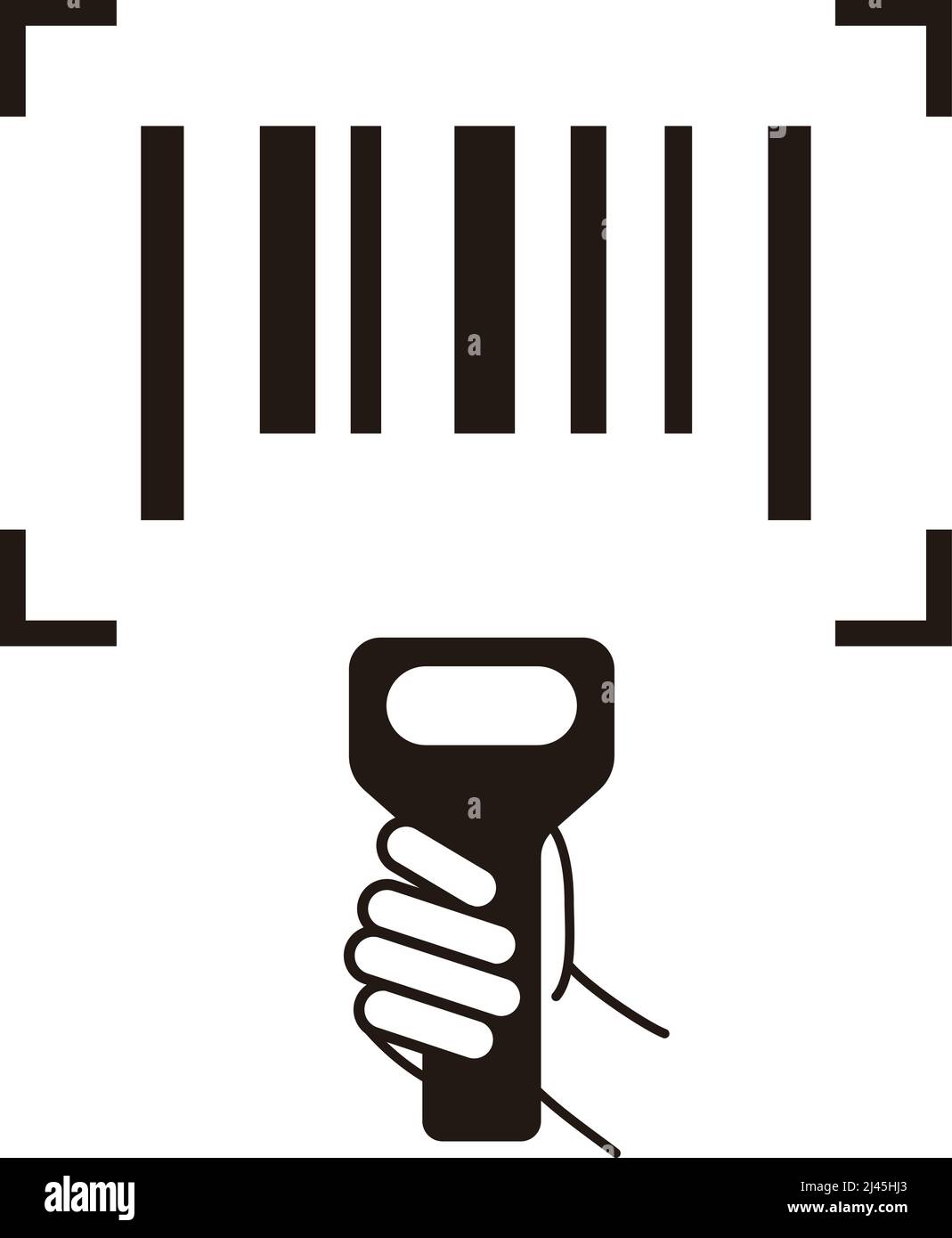 Bar code canner line icon Stock Vector
