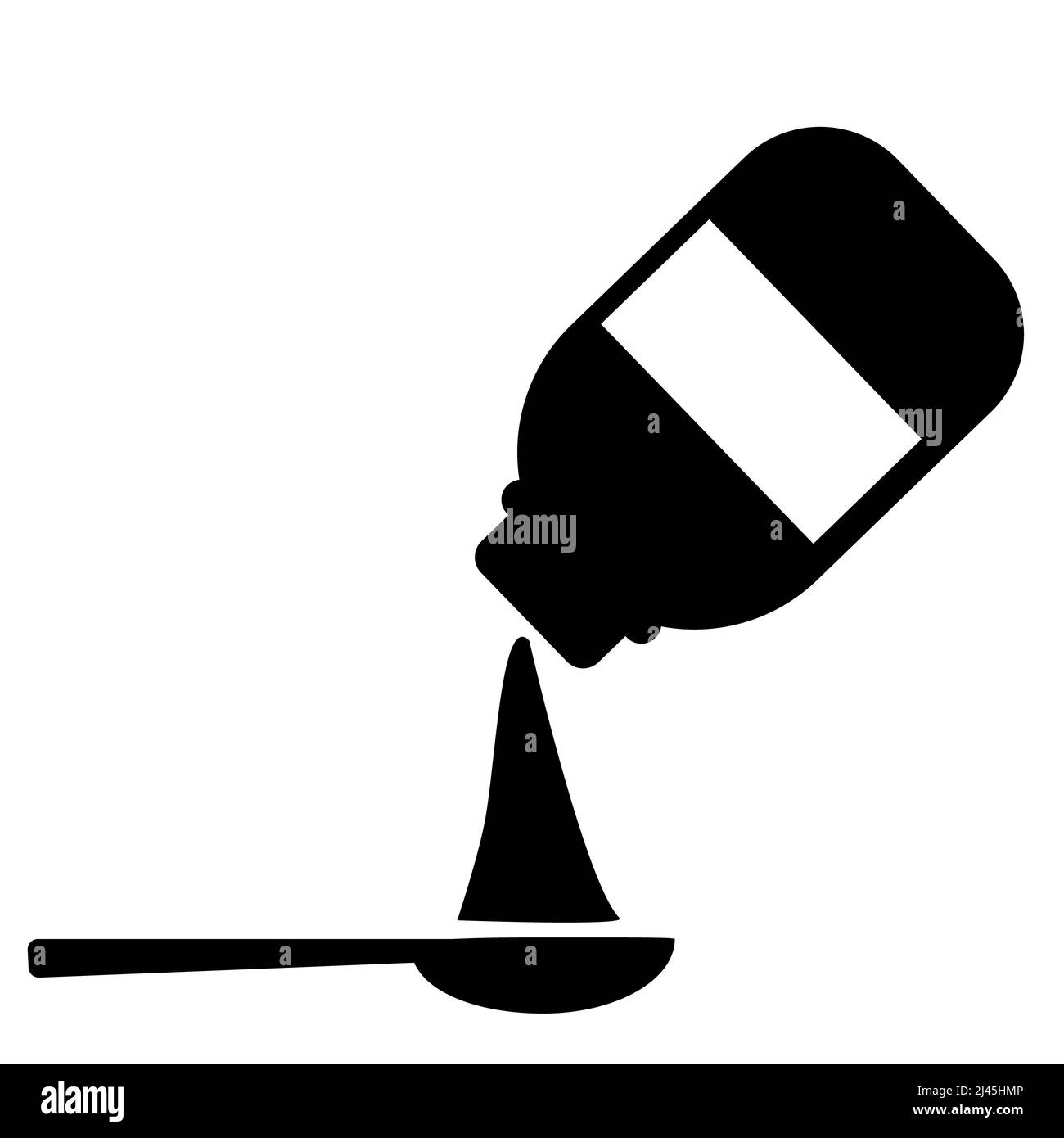 bottle pouring syrup icon on white background. syrup sign. bottle with