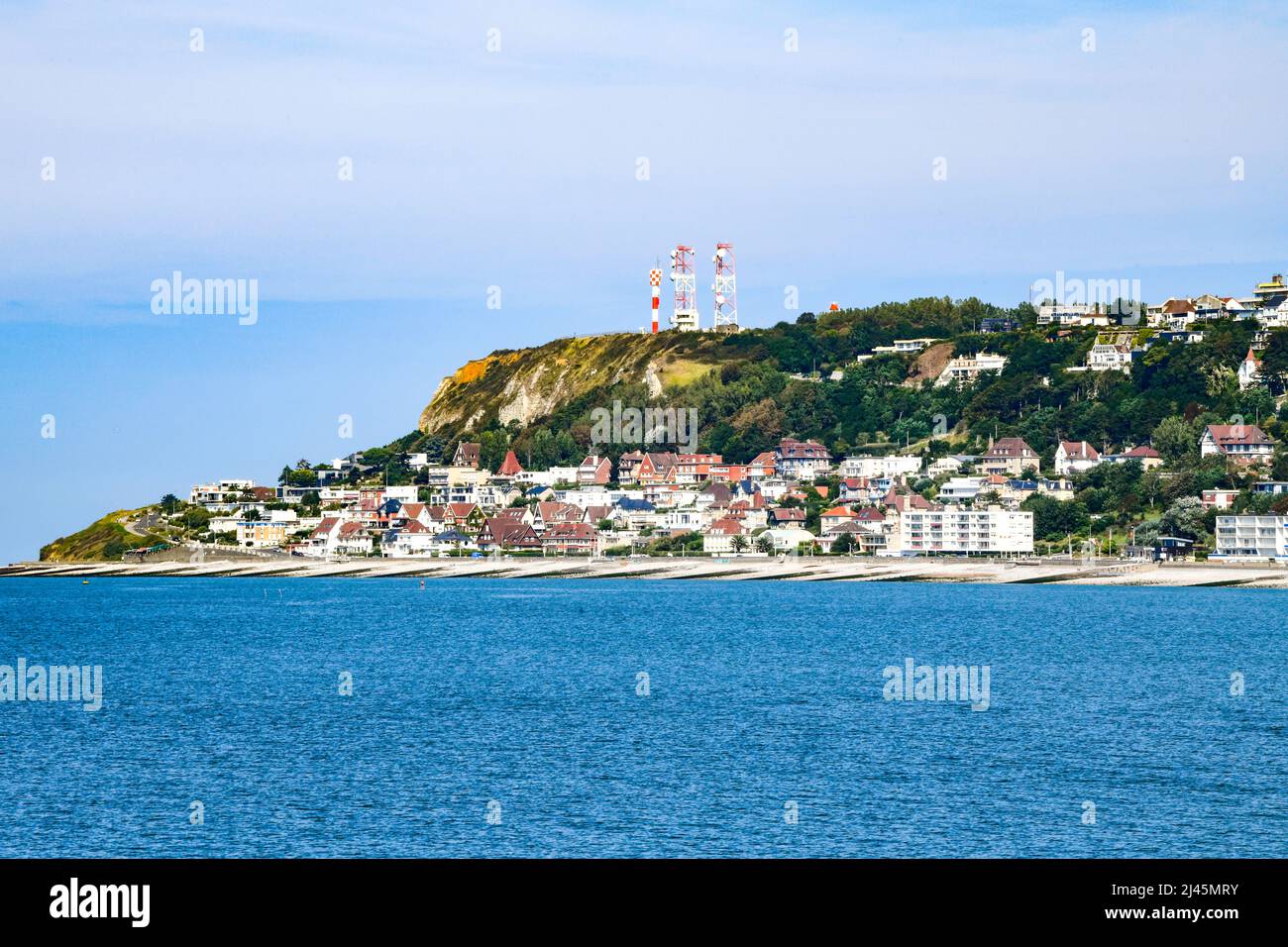 Sainte-Adresse (north-western France): the town viewed from Le Havre Stock Photo