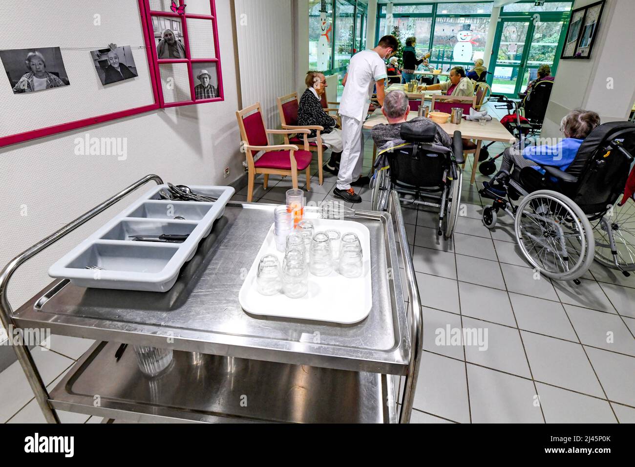 Nursing home in Saint-Crespin (northern France) Stock Photo